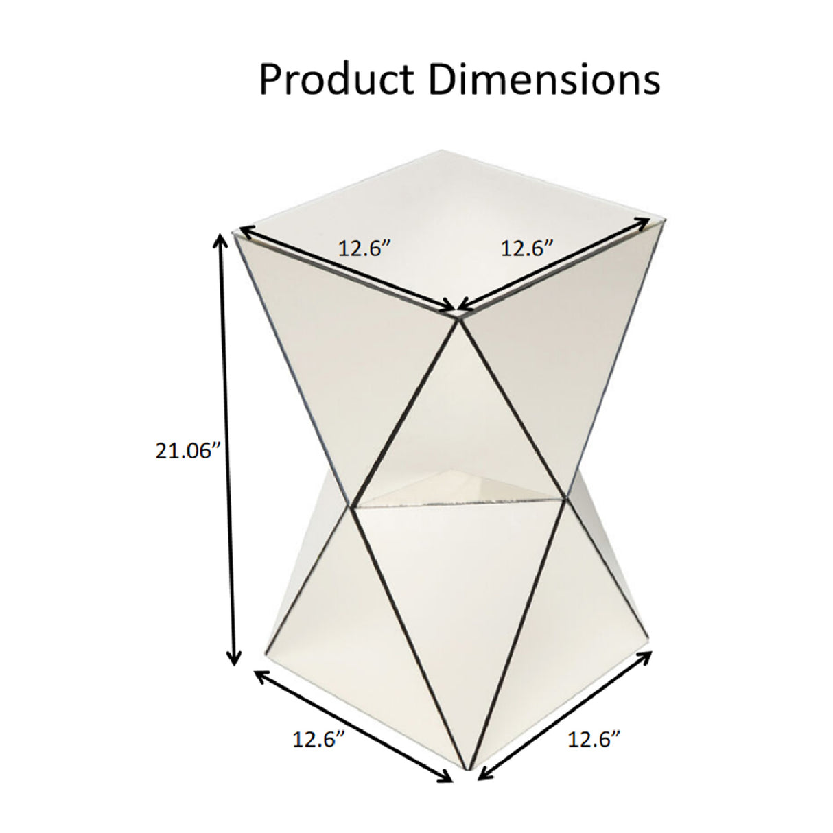 Champagne Mirrored Geometric Side Table | OROA