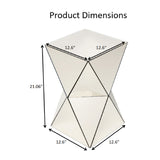 Champagne Mirrored Geometric Side Table | OROA
