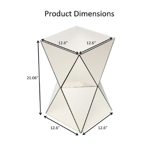 Champagne Mirrored Geometric Side Table | OROA