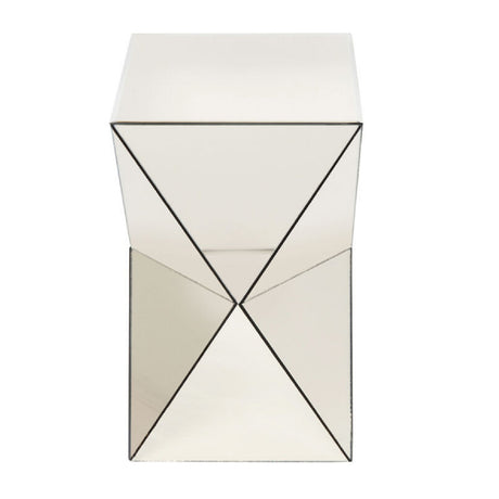 Champagne Mirrored Geometric Side Table | OROA
