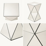 Champagne Mirrored Geometric Side Table | OROA