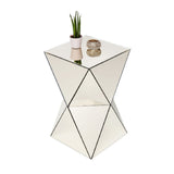 Champagne Mirrored Geometric Side Table | OROA