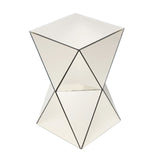 Champagne Mirrored Geometric Side Table | OROA
