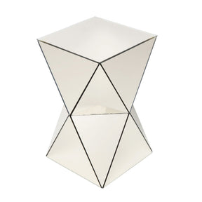 Modern European furniture - Champagne Mirrored Geometric Side Table - www.oroa.com
