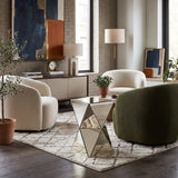 Champagne Mirrored Geometric Side Table | OROA