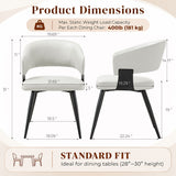 White Leather Upholstered Dining Chairs (2) | OROA