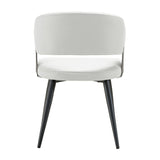 White Leather Upholstered Dining Chairs (2) | OROA