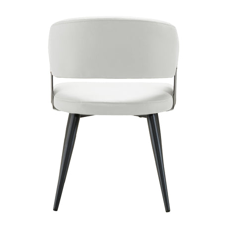 White Leather Upholstered Dining Chairs (2) | OROA