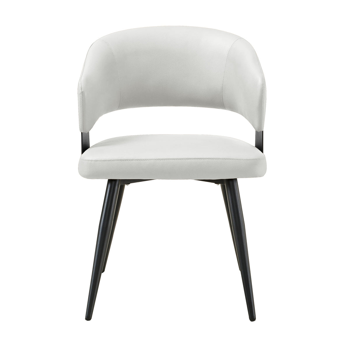 White Leather Upholstered Dining Chairs (2) | OROA