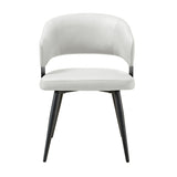 White Leather Upholstered Dining Chairs (2) | OROA