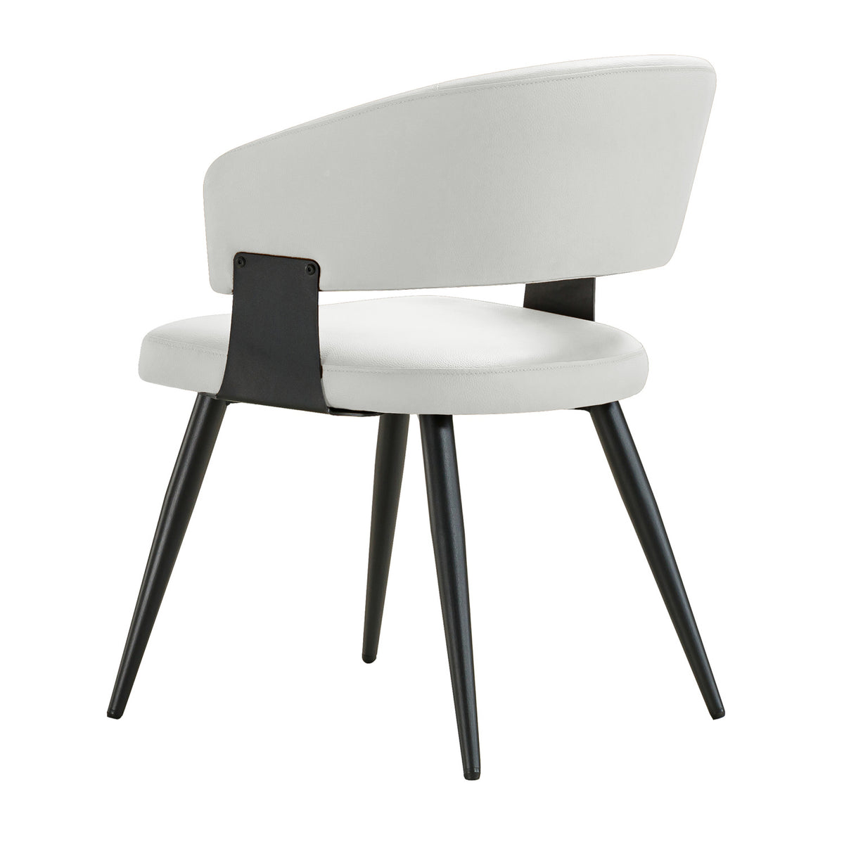 White Leather Upholstered Dining Chairs (2) | OROA