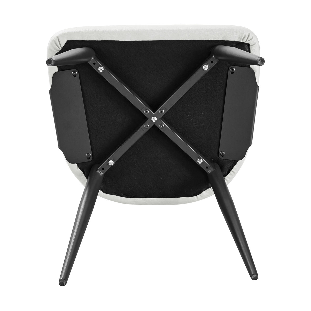 White Leather Upholstered Dining Chairs (2) | OROA