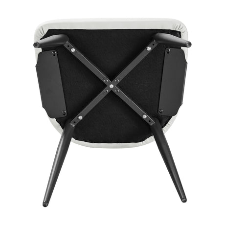 White Leather Upholstered Dining Chairs (2) | OROA