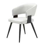 White Leather Upholstered Dining Chairs (2) | OROA