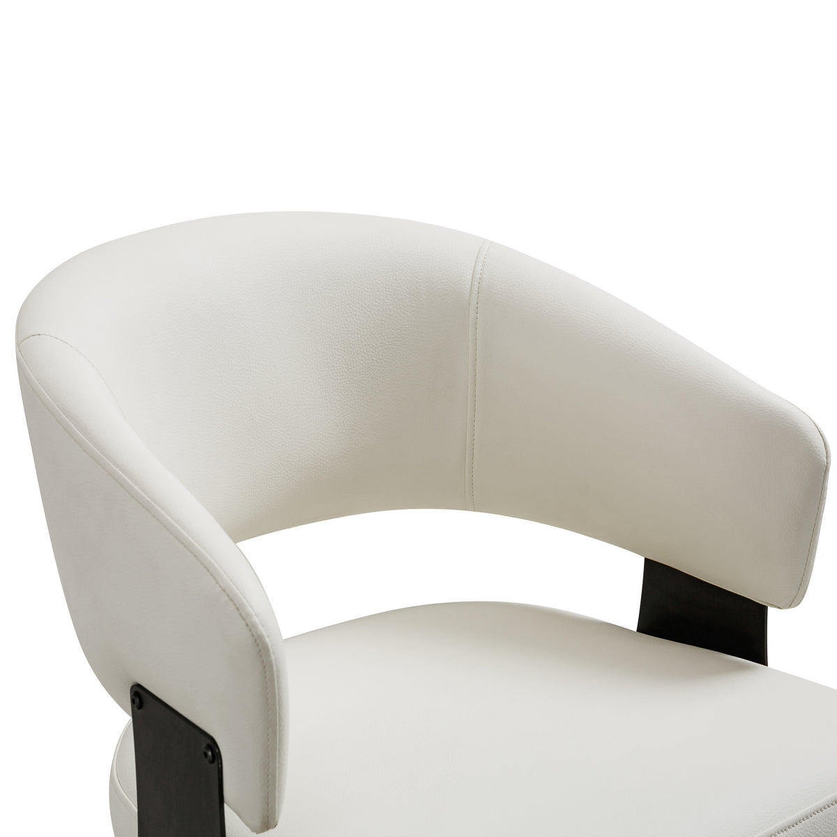 White Leather Upholstered Dining Chairs (2) | OROA