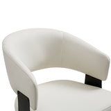 White Leather Upholstered Dining Chairs (2) | OROA