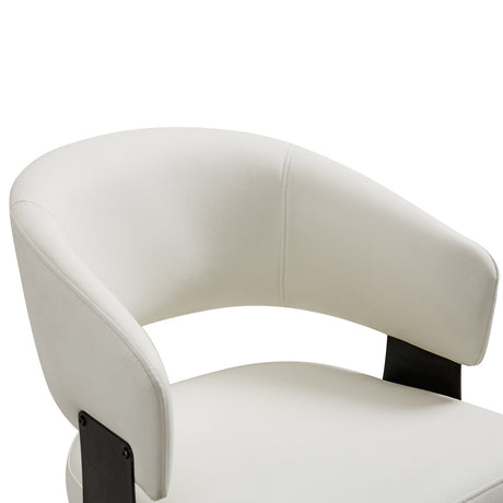 White Leather Upholstered Dining Chairs (2) | OROA