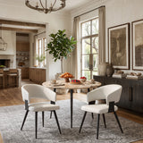 White Leather Upholstered Dining Chairs (2) | OROA
