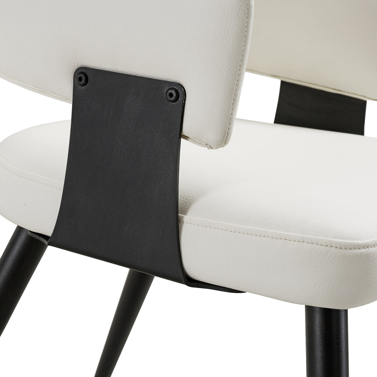 White Leather Upholstered Dining Chairs (2) | OROA