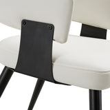 White Leather Upholstered Dining Chairs (2) | OROA