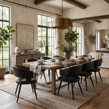 Black Leather Upholstered Dining Chairs (2) | OROA