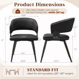 Black Leather Upholstered Dining Chairs (2) | OROA