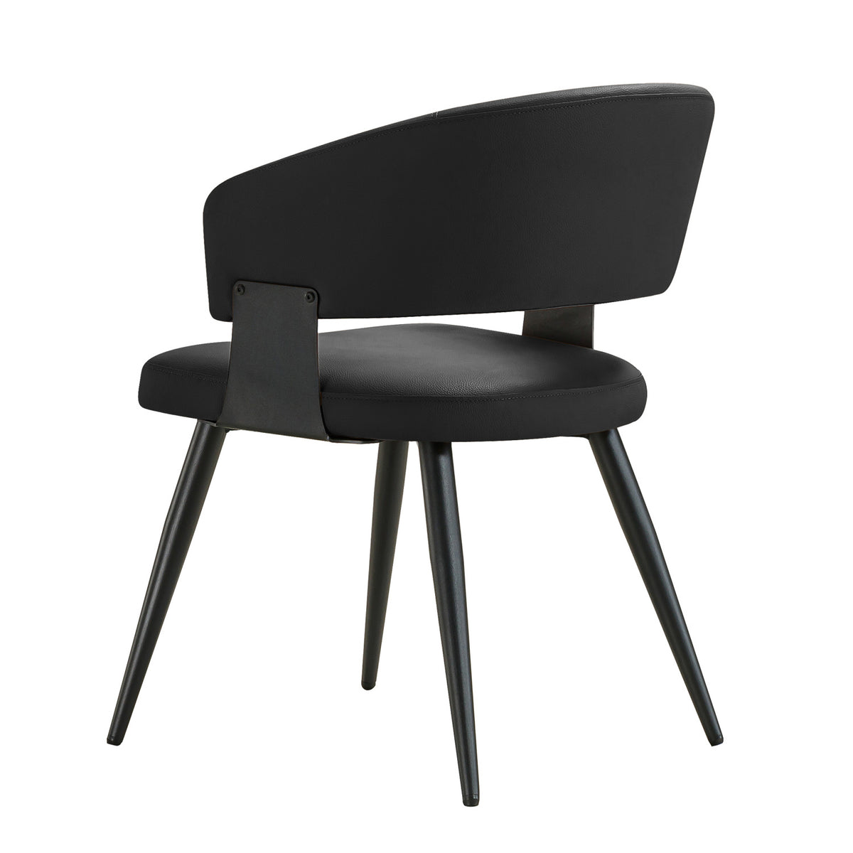 Black Leather Upholstered Dining Chairs (2) | OROA