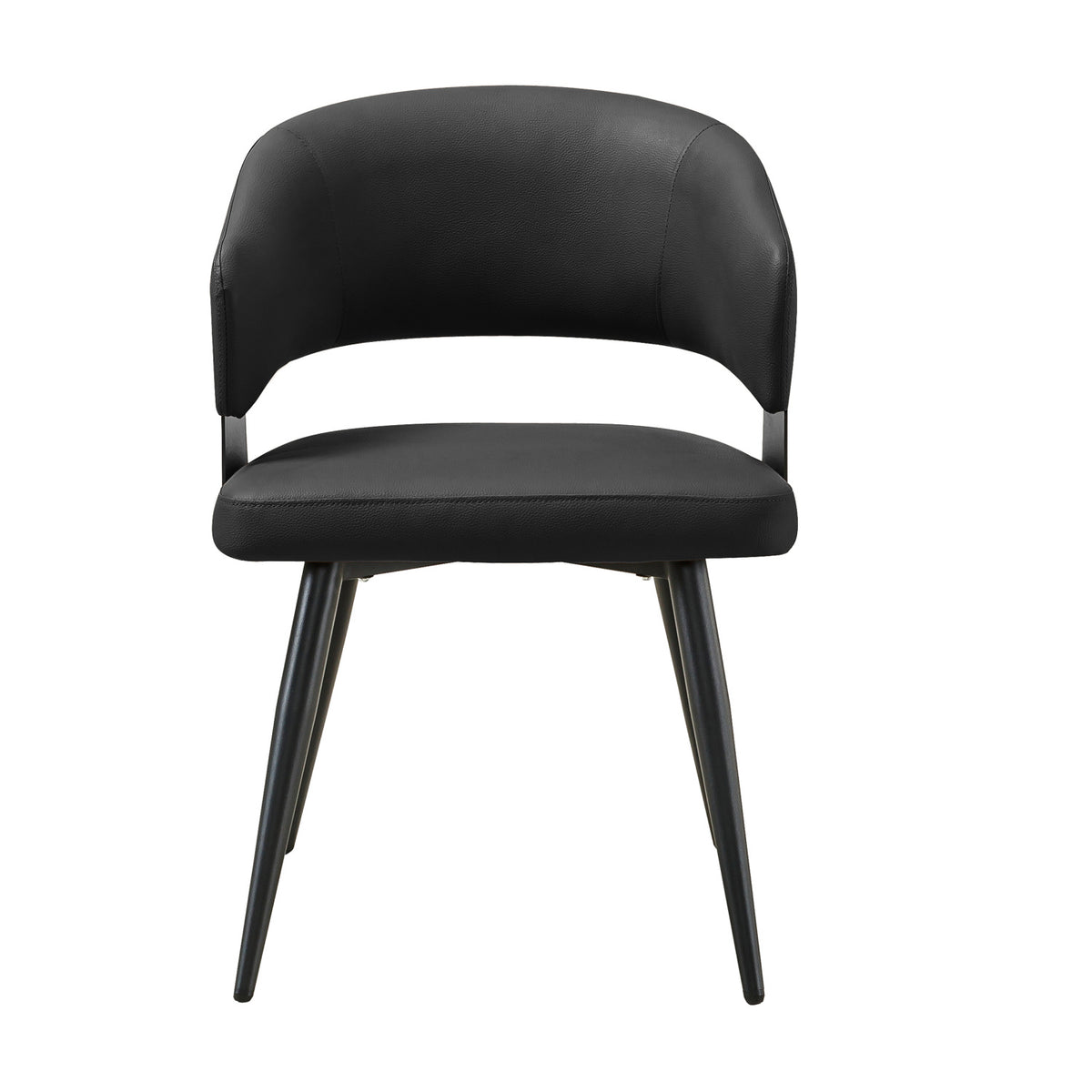 Black Leather Upholstered Dining Chairs (2) | OROA