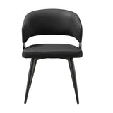 Black Leather Upholstered Dining Chairs (2) | OROA