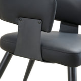 Black Leather Upholstered Dining Chairs (2) | OROA