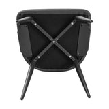 Black Leather Upholstered Dining Chairs (2) | OROA