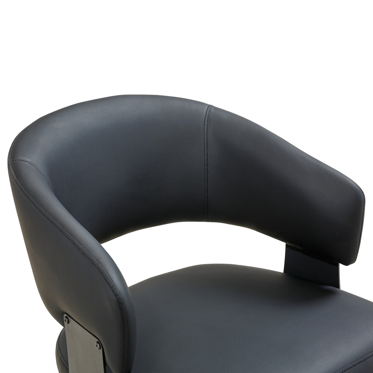 Black Leather Upholstered Dining Chairs (2) | OROA