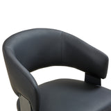Black Leather Upholstered Dining Chairs (2) | OROA