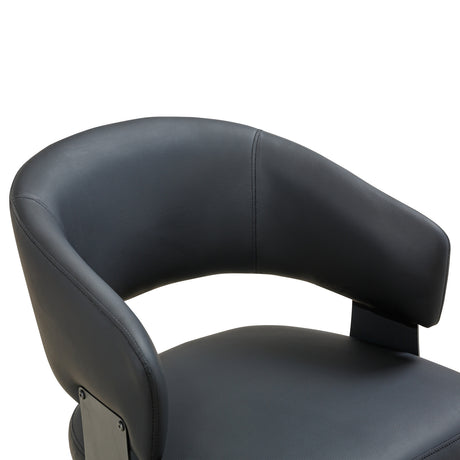 Black Leather Upholstered Dining Chairs (2) | OROA