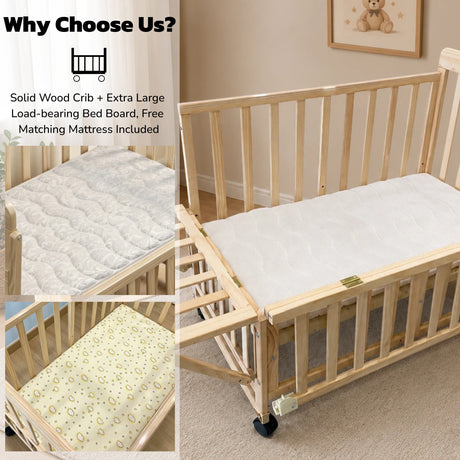 Solid Wood Bedside Bassinet | OROA Kids