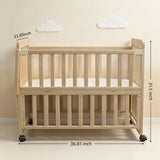 Natural Wooden Baby Crib with Changing Shelf | OROA Kids