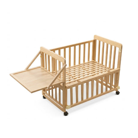 Natural Wooden Baby Crib with Changing Shelf | OROA Kids
