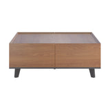 Square Walnut Finish Coffee Table | OROA