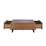 Square Walnut Finish Coffee Table | OROA