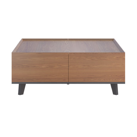 Square Walnut Finish Coffee Table | OROA