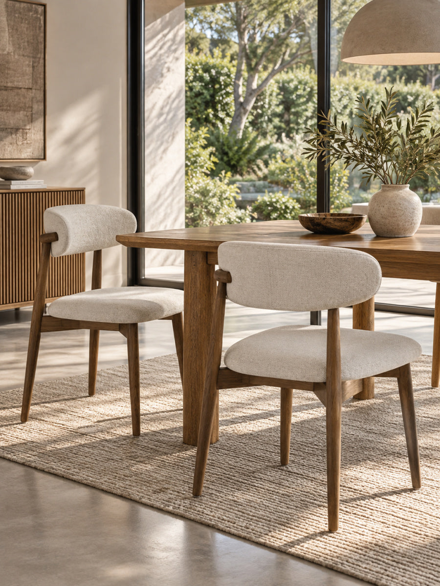 Walnut Ash Wood Dining Chairs (2) | Maison Naturelle