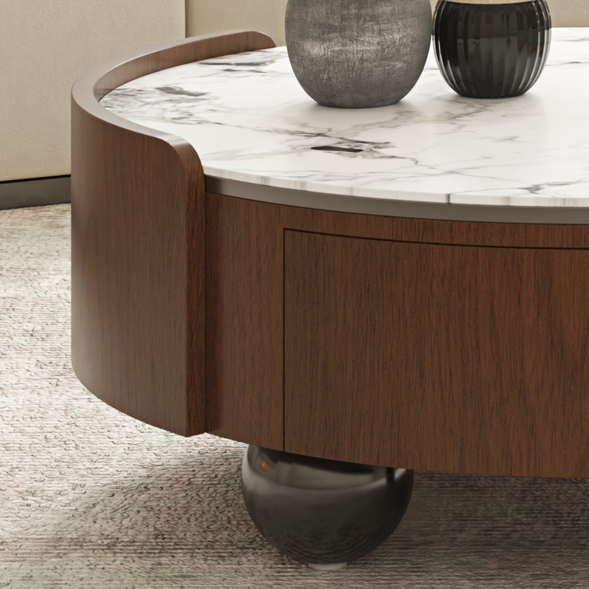 Round Stone Top Coffee Table | OROA