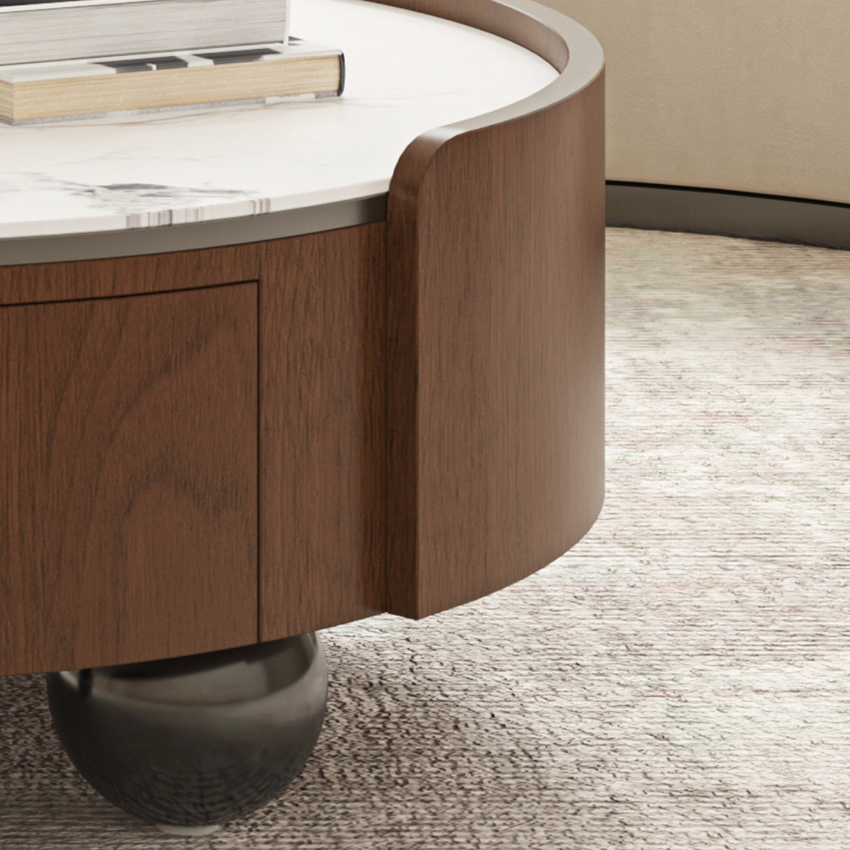 Round Stone Top Coffee Table | OROA