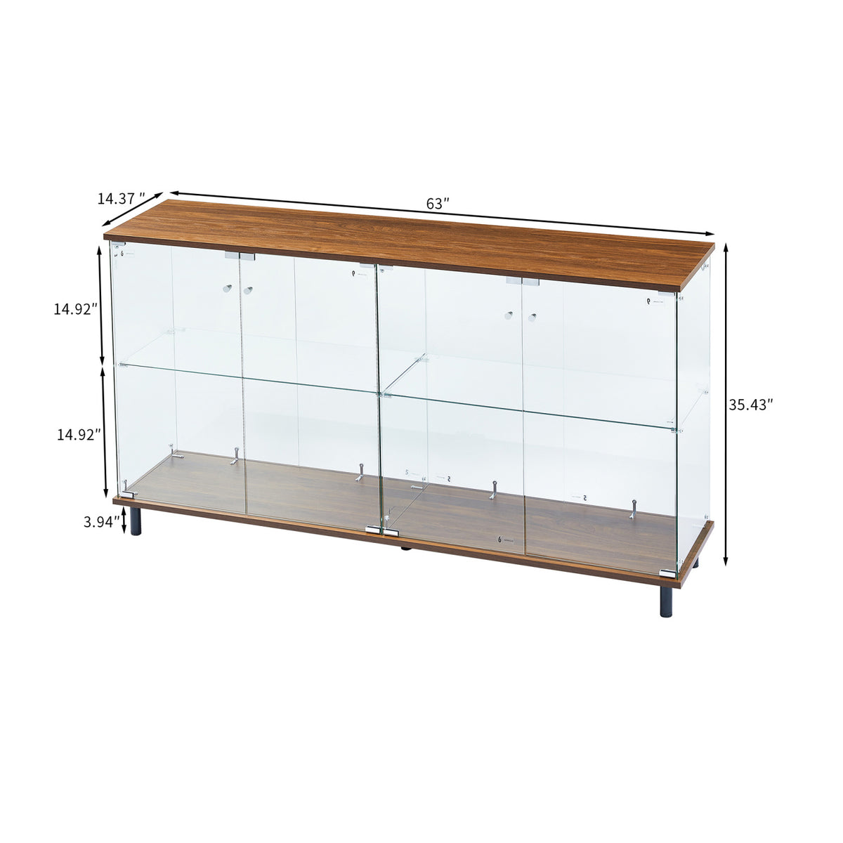 4-Doors Walnut Storage Cabinet by OROA