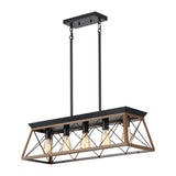 Modern European furniture - Rustic Farmhouse Five-Light Walnut Iron Chandelier - www.oroa.com