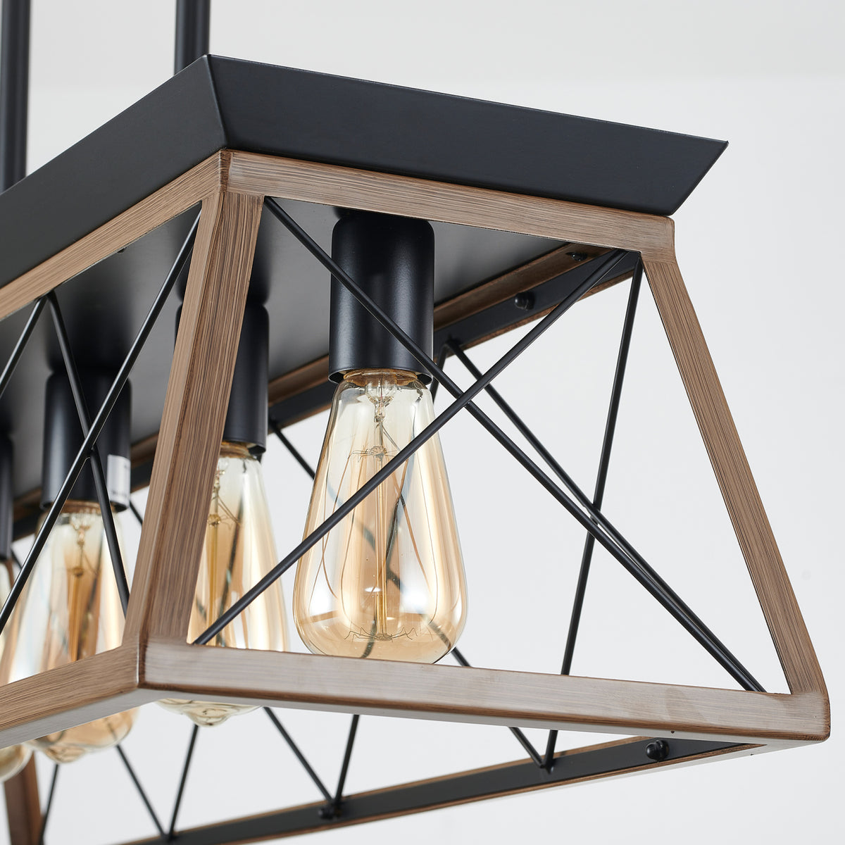 Modern European furniture - Rustic Farmhouse Five-Light Walnut Iron Chandelier - www.oroa.com