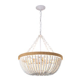 Matte White & Natural Farmhouse Chandelier by OROA