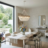 Matte White & Natural Farmhouse Chandelier by OROA