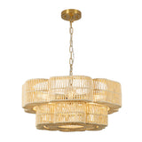 2-Tier Gold Paper Rope Chandelier by OROA
