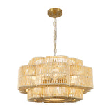 Gold Two-Tier Paper Rope Chandelier by OROA